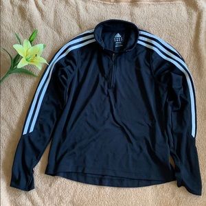 Adidas black dri fit sport long sleeve with collar